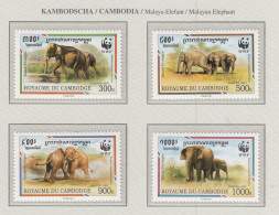 CAMBODIA 1997 WWF Elephants Mi 1680-83 MNH(**) Fauna 563 - Elefantes