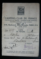 Carte Ancienne Du Touring Club De France 1946 Campeurs Camping Club / VIGNETTES ERINNOPHILIE - Sammlungen