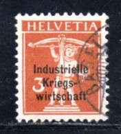 Switzerland, Used, Industrielle Kriegs - Wirtschaft 1918, Michel 1 II - Oficial