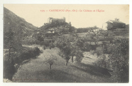 66/ CPA - Castelnou - Le Chateau Et L'Eglise - Andere & Zonder Classificatie