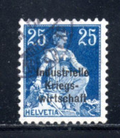 Switzerland, Used, Industrielle Kriegs - Wirtschaft 1918, Michel 7 II - Servizio