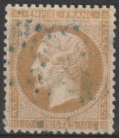 FRANCE - 21  NAPOLEON 10C BISTRE CACHET LOSANGE BLEU - 1862 Napoléon III