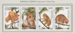 CONGO 1997 WWF Animals Monkeys Mi 1504-1507 NH(**) Fauna 567 - Affen