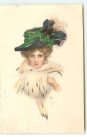 N°20612 - MM Vienne N°479 - Jeune Femme Portant Un Chapeau Avec Un Ruban Vert, Et Un Manchon - Vienne