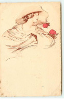 N°18363 - Jeune Femme Avec Un Chapeau Et Des Roses - 1900-1949