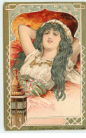 N°17365 - Carte Gaufrée - Art Nouveau - Jeune Femme Type Gitane - Women