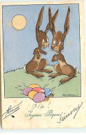 N°20630 - MM Vienne N°852 - R. Vogl -Joyeuses Pâques - Lapins Regardant Des Oeufs - Ostern