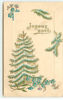 N°19474 - Carte Gaufrée - Joyeux Noël - Sapin - Autres & Non Classés
