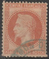 FRANCE - 31  NAPOLEON LAURE 40C ORANGE GRAND CACHET BLEU - 1863-1870 Napoleon III Gelauwerd