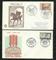 FDC 2 Lettres Premier Jour Illustrées  N° 1378  Vienne 16/3/1963  Et N°1379 Paris 22/3/1963  B/TB Voir Scan Soldé  ! ! ! - 1960-1969