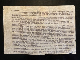 Tract Presse Clandestine Résistance Belge WWII WW2 'Paysans, La Récolte S'achève. Elle Est Une Des Plus Abondantes...' - Documenti