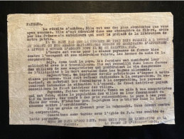 Tract Presse Clandestine Résistance Belge WWII WW2 'Paysans, La Récolte S'achève. Elle Est Une Des Plus Abondantes...' - Documenten