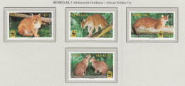 SENEGAL 1997 WWF Animals Gold Cat Mi 1515-1518 MNH(**) Fauna 569 - Félins