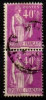 FRANCE    -   1932 .   Y&T N° 281 Oblitérés En Paire. - 1932-39 Paix