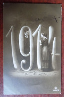 Cpa Fantaisie Bonne Année 1914 Couple - Neujahr