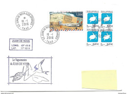 255 - 59 - Enveloppe TAAF Iles Eparses Juan De Nova 2016 - Timbres Et Cachet Thème Tortue - Schildkröten