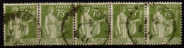FRANCE    -   1932 .   Y&T N° 284A Oblitérés En Bande De 5 - 1932-39 Peace