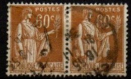 FRANCE    -   1937 .   Y&T N° 364 Oblitérés En Paire - 1932-39 Frieden