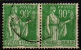 FRANCE    -   1937 .   Y&T N° 367 Oblitérés En Paire - 1932-39 Paix