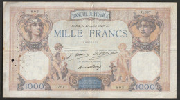 Billet 1000 Francs - Type Ceres Et Mercure - 21 Juillet 1927 - C.397 - 805 - 1 000 F 1927-1940 ''Cérès E Mercure''