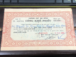 VIET NAM SOUTH PUBLIC DRY BOND BANK CHEC KING-500000$/1974-1 PCS - Viêt-Nam