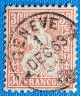 Zu 33 / Mi 25 / YT 35 Obl. GENÈVE 1.12.63 LUXE SBK 60 CHF Voir Description - Used Stamps