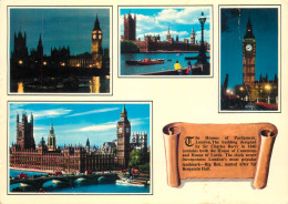 Navigation Sailing Vessels & Boats Themed Postcard London The Houses Of Parliament And River Thames - Voiliers