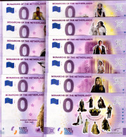 0-Euro PEAS 2020-1-12 COLOR MONARCHS OF THE NETHERLANDS 12 Scheine Satz Kpl.FARBDRUCK ! - Privatentwürfe