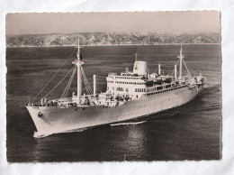 LE PAQUEBOT  CAMBODGE DE LA CIE DES MESSAGERIES MARITIMES VOIR VERSO LISTE DES ESCALES AVEC HEURES ARRIVEE ET DEPART - Steamers