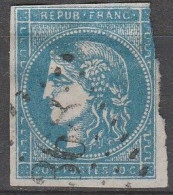 France N° 45 Ceres Emission De Bordeaux 20 C Bleu - 1870 Uitgave Van Bordeaux