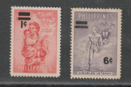 PHILIPPINES:  1959  OVERPRINTED  -  KOMPLET  SET  2  UNUSED  +  NO  GLUE -  YV/TELL. 467/68 - Filippine