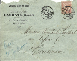 31 --- Lettre 32 AUCH Maison Ducos, Lasbats, Volailles, Oeufs Et Gibier - 1900 – 1949