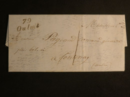 DN18  FRANCE   BELLE  LETTRE RR  1826 PETIT BUREAU OULMS A  FONTENAY  ++ AFF. INTERESSANT +++ - 1801-1848: Vorläufer XIX