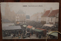 CPA AK 1905 Place Carnot Jour De Marché Mamers Sarthe Animée Voyagée Colorisée - Mamers