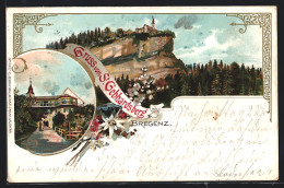 Lithographie Bregenz, St. Gebhardsberg, Kapelle, Gesamtansicht  - Autres & Non Classés