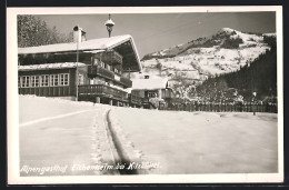 AK Kitzbühel, Alpengasthaus Eichenheim P. A. Hechenberger Mit Bergblick Im Winter  - Autres & Non Classés