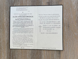 VAN DEN BROECK Alois °ONZE-LIEVE-VROUW-WAVER 1892 +PUTTE 1953 - BOSMANS - DE WEERDT - VERLINDEN - DE PRETER - Obituary Notices