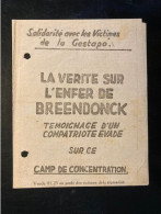 Tract Presse Clandestine Résistance Belge WWII WW2 'La Verite Sur L'enfer De Breendonck' 4 Pages - Documenti