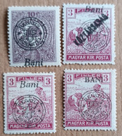 Magyar Kir Posta / Surcharge Regatul Romaniei (4 Timbres Neufs) - Unused Stamps