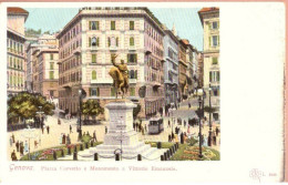 Cartolina Genova Piazza Corvetto E Monumento Vittorio Emanuele - Non Viaggiata - Genova (Genoa)