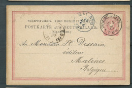 ENTIER 10 PFENNING OBLITERE  FREIBOURG In Baden En 1881 Pour Malines ( Belgique )  -    LP 32904 - Postcards