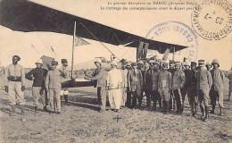 Maroc - Le Premier Aéroplane Au Maroc, Aviateur Brégi - Le Timbrage De Correspondances Avant Le Départ Pour Fez - Ed. P - Otros & Sin Clasificación
