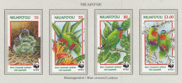 NIUAFO'OU 1998 WWF Birds  Mi 326-329 MNH(**) Fauna 580 - Papagayos