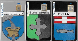5-CARTES-PEINTES 1990-THEMES /ARMOIRIES VILLES/V°Signé Illisible-RARE/ TBE - Other & Unclassified