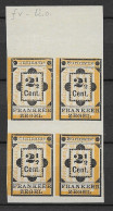 Suriname 1892, NVPH 22 Ongetand Blok Van 4, 1x Suriname Zonder Punt (SN 2917) - Surinam ... - 1975