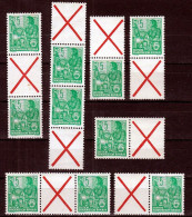 DDR - East Germany 1957 ⁕ Five-year Plan / Fünfjahrplan Mi.577 A Perf. 13:12½ ⁕ 10v MNH With Pendant X Variants - Ungebraucht