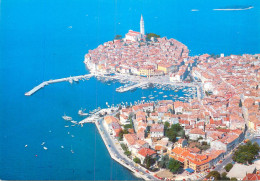 Navigation Sailing Vessels & Boats Themed Postcard Croatia Rovinj Harbour Aerial - Veleros