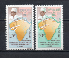 MALI  N° 31 + 32   NEUFS SANS CHARNIERE  COTE 1.50€   MOHAMED V  CARTE AFRIQUE - Malí (1959-...)