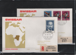 Schweiz Luftpost FFC Swissair 31.3.1970 Zürich - Kinshasa VV - First Flight Covers