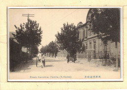 CPA CHINE CHINA TIENTSIN TIANJIN  CONCESSION FRANCAISE FRENCH CONCESSION STREET  Old Postcard - Cina